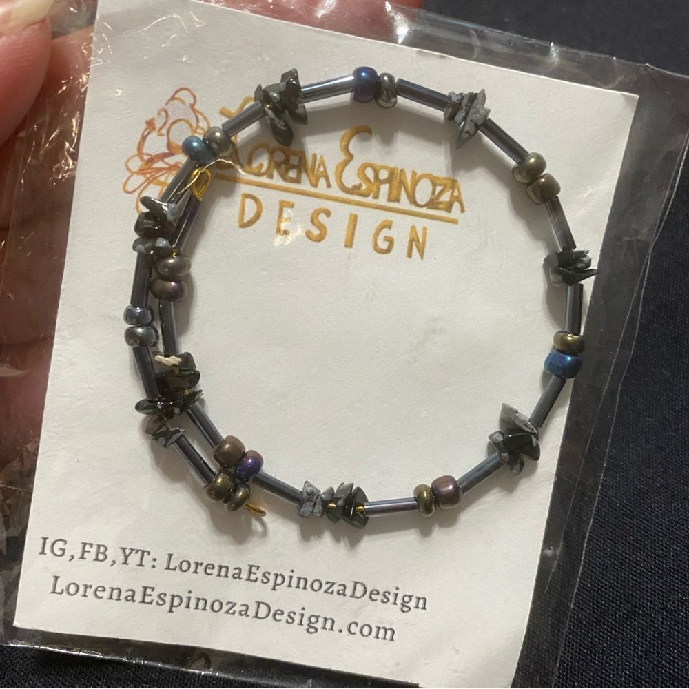 glass bracelet and gemstone bracelets pack of 2 - Picture 5 of 6